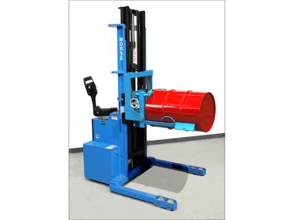 MORSE Power-Propelled Morstak Drum Mover/Racker, Rack Rimmed 55-Gal Steel or Poly Drum Only, Rack Up to 10.5' High, 800 Lbs. Capacity, 910