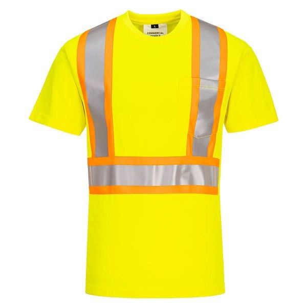 Portwest X-Back Contrast Tape Short Sleeve T-shirt, Yellow, 4XL, CA110YER4XL