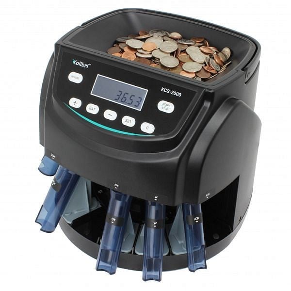 Kolibri Professional USD Coin Counter, Sorter and Wrapper/Roller, KCS-2000
