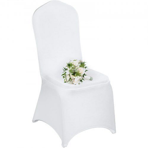 VEVOR 100 Pieces Spandex Stretch Chair Covers White for Wedding Party Banquet Decoration, 100PCSQBHLYYT0001V0
