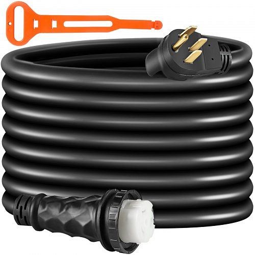 VEVOR RV Power Cord 50 ft 50 amp RV Extension Cord 14-50P to SS2-50R Rain Proof, HJLJQYT50X50DSK01V1