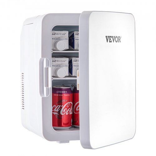 VEVOR Mini Fridge, 10 Liter Portable Cooler Warmer, Skincare Fridge White, Compact Refrigerator, Lightweight Beauty Fridge, MNBXJCX10LWT00001V1