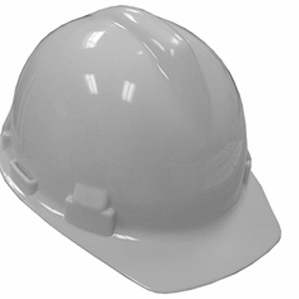 Jones Stephens Safety Hat White with 4-point Pin Lock Suspension, H40002