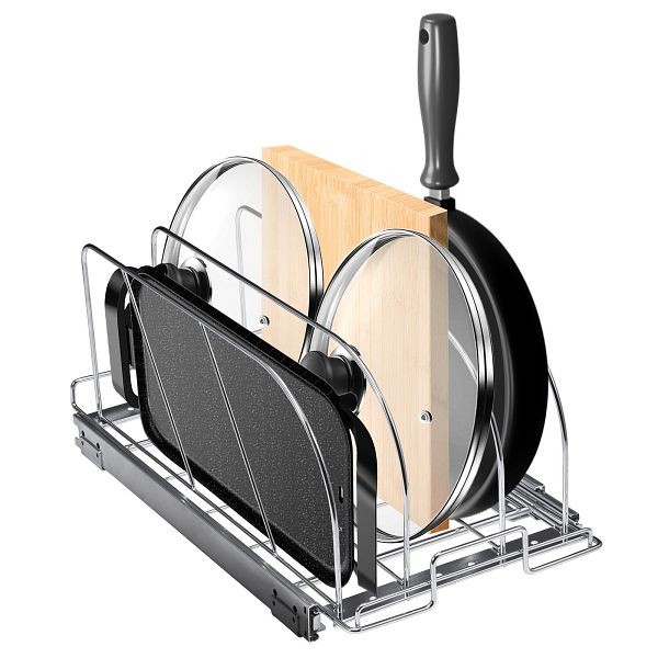 VEVOR Pan and Pot Rack, Expandable Pull Out Under Cabinet Organizer, 11.7"W, DCHGCJGJYC1006I0NV0