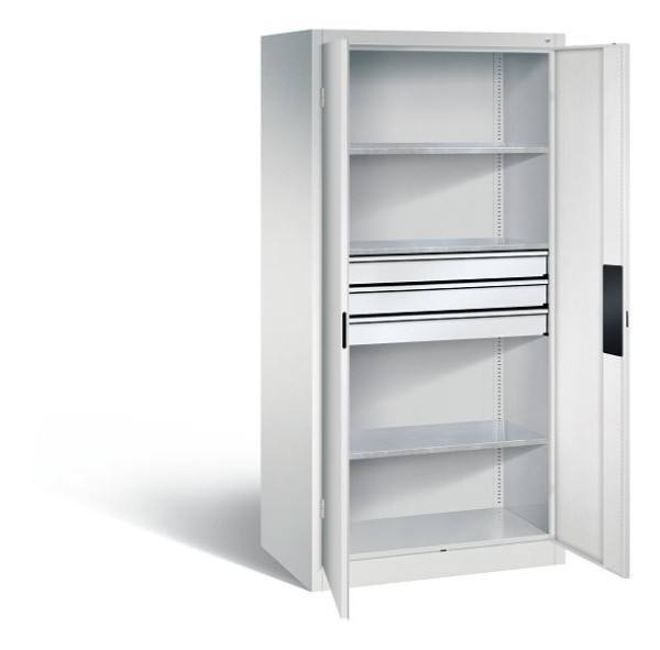 CP Furniture Large capacity tool cabinet for heavy loads, Shelves 2 above, 1 below, H 1950 x W 930 x D 600 mm, 8922-5230