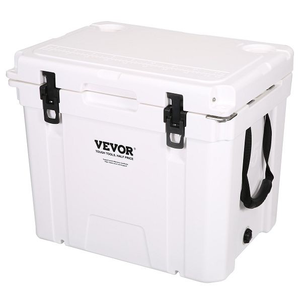 VEVOR Insulated Portable Cooler, 45 qt, Holds 45 Cans, Ice Retention Hard Cooler with Heavy Duty Handle, BXSYLQQGS45QTGE56V0