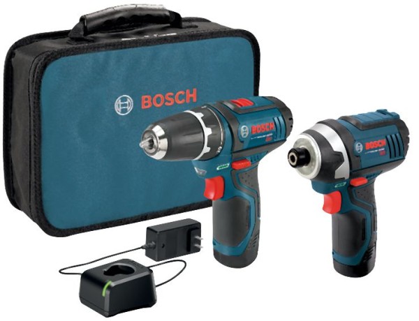 Bosch 12V Max 2-Tool Combo Kit with 3/8 Inches Drill/Driver, Impact Driver and (2) 2.0 Ah Batteries, 060186811S