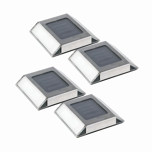 Nature Power Stainless Steel Solar Powered Integrated LED Pathway Lights (4-Pack), 21072
