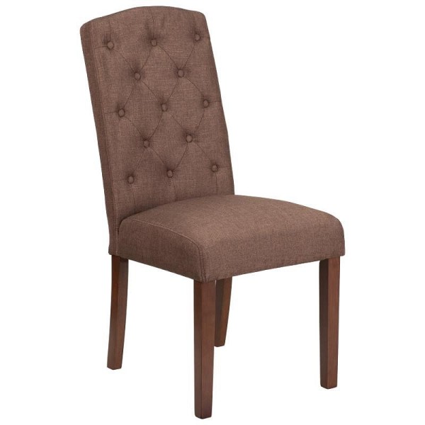 Flash Furniture HERCULES Grove Park Series Brown Fabric Tufted Parsons Chair, QY-A18-9325-BN-GG