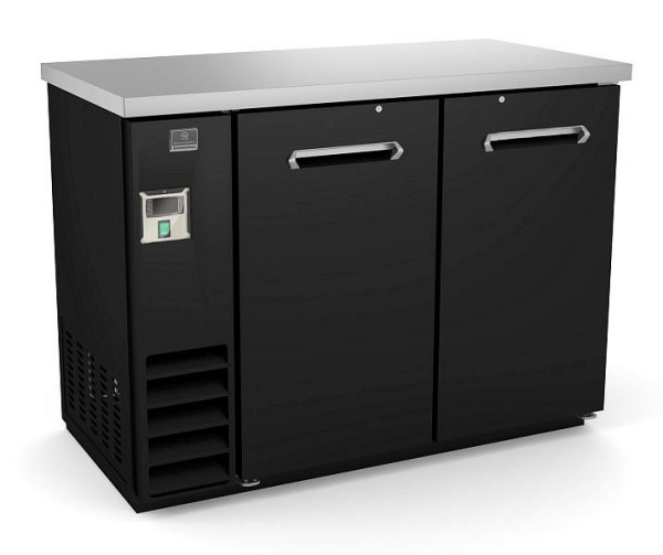 Kelvinator Commercial 2-door back bar refrigerator with black solid door, 48", R290 refrigerant gas, +33/+41°C, 738269