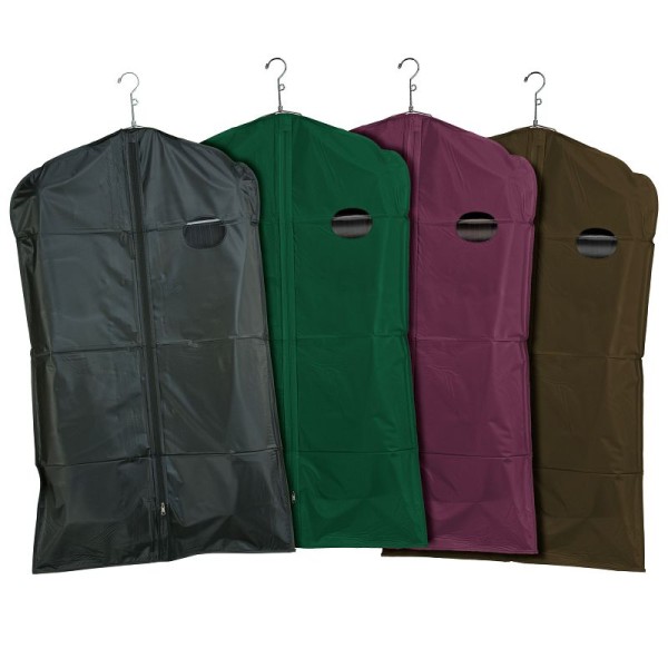Econoco Zippered Garment Covers, 40" Long, 3-Gauge PEVA Vinyl with Taffeta Finish, Green, Quantity: 100, UV340/H