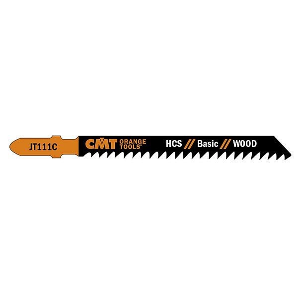 CMT Orange Tools 5 Jig Saw Blades HCS 4"x8TPI (Wood/Straight/Coarse), JT111C-5