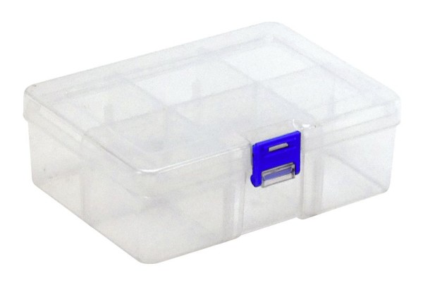Quantum Storage Systems Compartment Storage Box, 6-3/4"L x 4-3/4"W x 2-1/4"H, includes 5 removable dividers creating 1-6 compartments, QB300