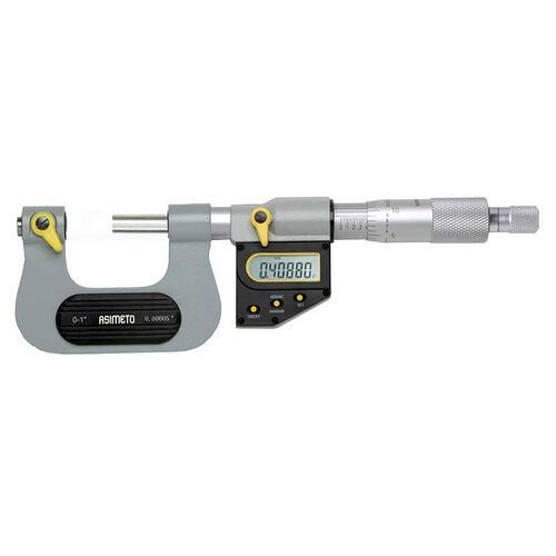 Asimeto 0-1"/0-25mm x 0.00005"/0.001mm Ratchet Thimble Digital Screw Thread Micrometer, 7136011