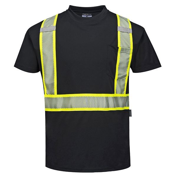 Portwest Iona Plus Short Sleeve T-Shirt, Black, 4XL, S396BKR4XL