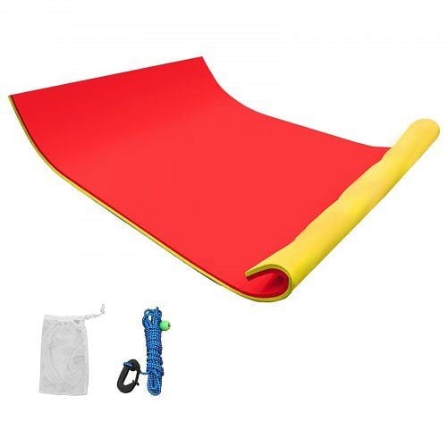 VEVOR 18x6ft Water Pad Party Float with High Flotation Floating Foam Pad for Water Recreation and Relaxing, Red & Yellow, PFD18X6FTHH000001V0