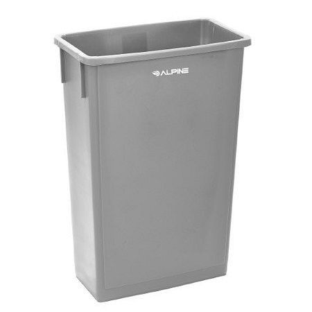 Alpine 23 Gallon Gray Slim Trash Can, ALP477-GRY
