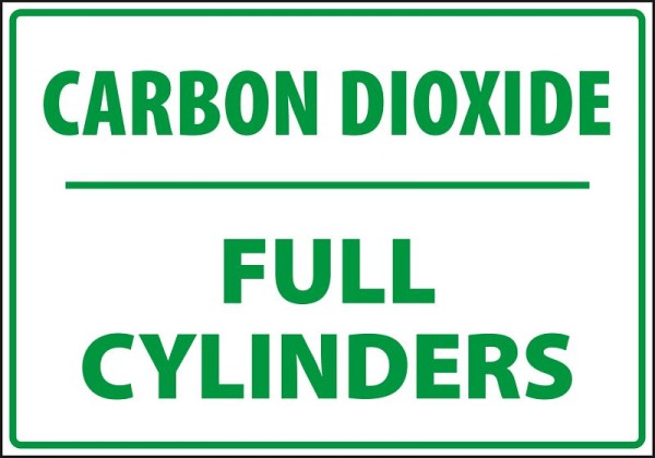 Marahrens Sign Carbon Dioxide - full cylinders, rigid plastic, Size: 10 x 7 inch, CH0017.010.21
