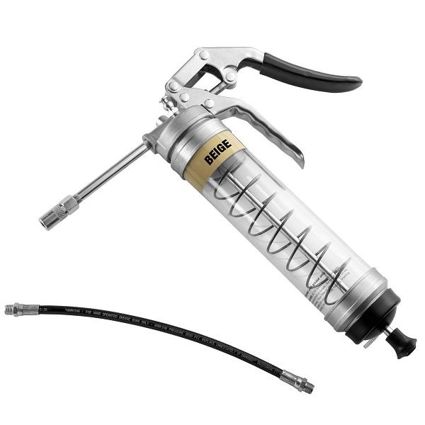 OilSafeSystem Color-Coded Clear Pistol Grease Gun, Tan, 330800
