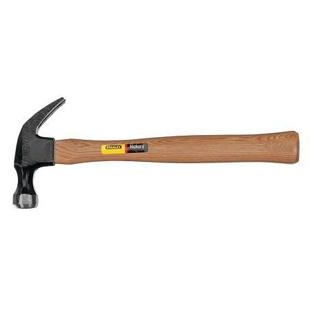 Stanley Hickory Handle Nailing Hammer Curve Claw, 7 oz., 51-613