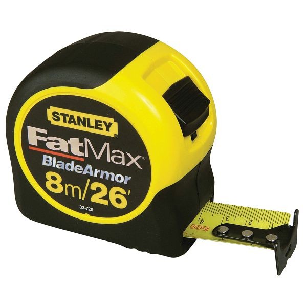 Stanley 8 m/26 ft. x 1-1/4" Fatmax Metric/Fractional Tape Rule with Blade Armor Coating, 33-726S