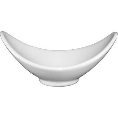 International Tableware Pacific Porcelain Boat Shaped Bowl (7.5oz), Bright White, Quantity: 36 pieces, FAW-820