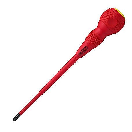 VESSEL Ball Grip Insulated Screwdriver, Tip Size: PH 2, Shaft Length: 6 in., 200P2150