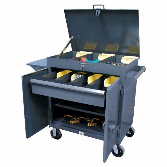 Strong Hold Gray Industrial Premium Rolling Cabinet, 44 in H X 36 in W X 24 in D, Number of Drawers: 1, 3-TC-LV-241-1DB