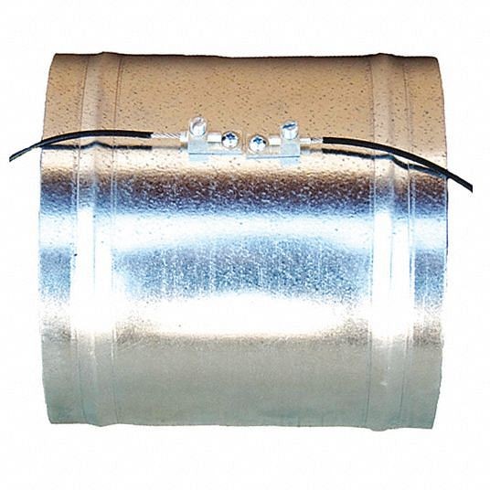 Air Systems International Conductive Duct Connector, 8 in Outlet Size, 12 in Length, Galvanized Steel, SVH-88CND