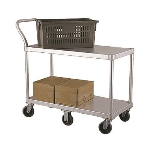 New Age Industrial Utility Cart, (2) Solid Shelves, Open Base, 1490