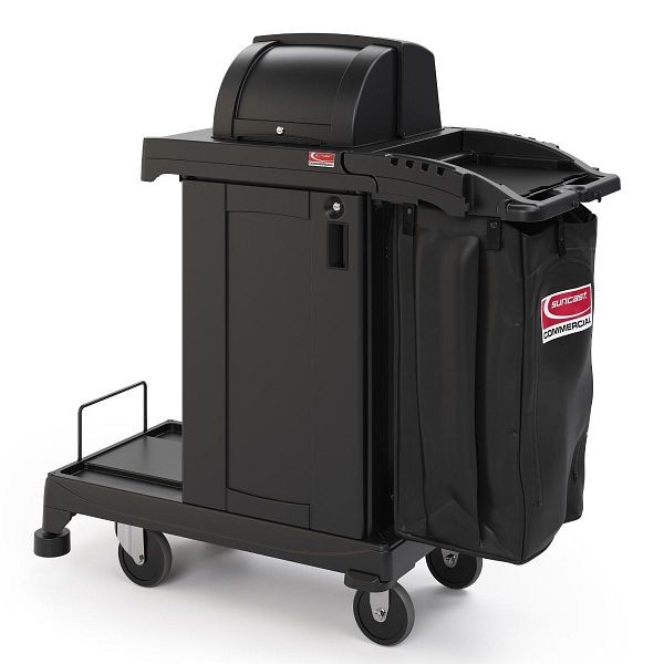 Suncast Commercial High-Security Cleaning Cart, Black, CCH255