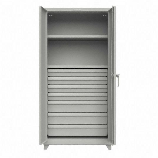 Strong Hold Heavy Duty Storage Cabinet, Grey, 75 in H X 48 in W X 24 in D, Assembled, 36-242-7DB-L