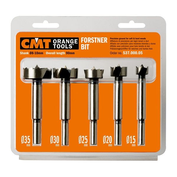 CMT Orange Tools Forstner Bit Set, 5 Pieces, 537.000.05
