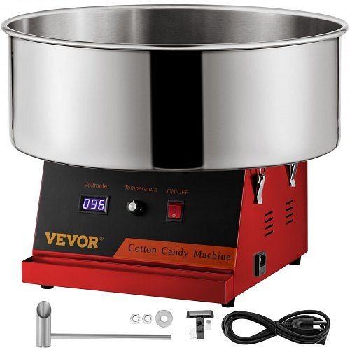 VEVOR Commercial Cotton Candy Machine Sugar Floss Maker 19.7" Bowl 1050W Red, XMWCMHTJH110V912YV1
