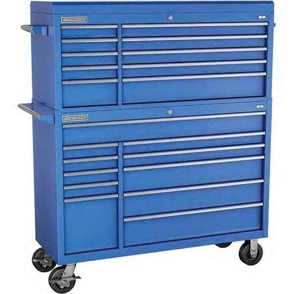 Champion Tool Storage FMPro 54"Wide, 20"Deep, 3600 lb, 21 Drawers Top Chest/Cabinet, Casters - Blue, FMP5421RC-BL