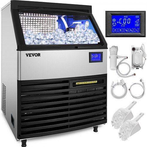 VEVOR Commercial Ice Maker Auto Clear Cube Ice Making Machine 120 kg/265 lb, ZBJ110KGSYPPSB001V1