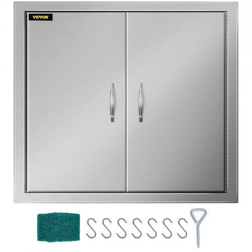 VEVOR 26" x 24" Outdoor Kitchen / BBQ Island Stainless Steel Double Access Door Usa, 26YC304BXGSCCGM01V0