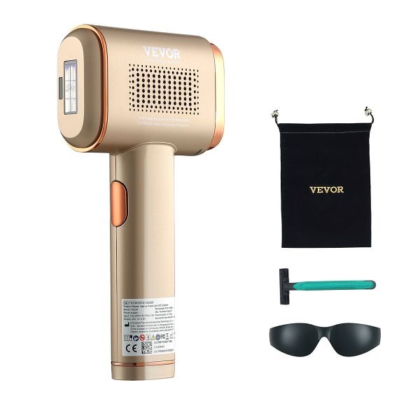 VEVOR IPL Hair Removal, Permanent Hair Removal with Sapphire Ice Cooling System, Pulse Energy 19J, IPLJGTMQBDLBMGVGMV1