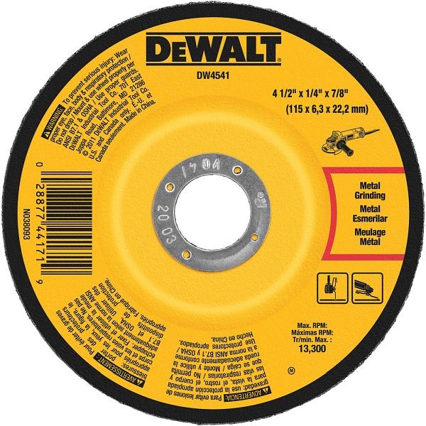 DeWalt 4-1/2" x 1/4" x 7/8" Fast Cutting Abrasive, DW4541
