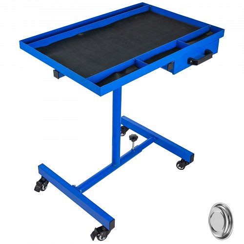 VEVOR Rolling Tool Table Tear Down Tray 220lbs Adjustable Height with Drawerin Blue, YDGZTDCTLS0000001V0