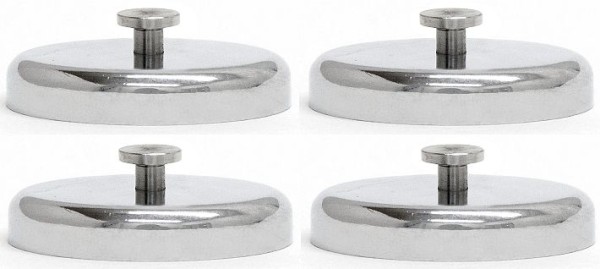 Mag-Mate Plated Cup Magnet with T-Slot Stud, 4 pack, Rare Earth 1.43" Dia, 51 Lb Capacity MX1500RKHS4PK