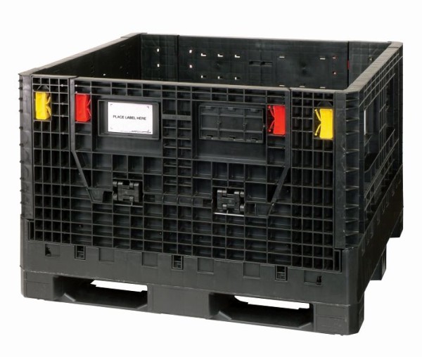 Quantum Storage Systems Collapsable Bulk Box, 48"L x 45"W x 33.9"H black,withstands temperatures from -20° to 250°F, QBB-4845-34