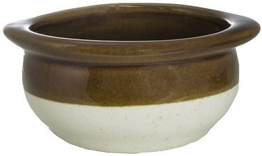 International Tableware Bakeware Stoneware Caramel & Soup Crock (12oz), Caramel/American White, Quantity: 12 pieces, OSC-155-TT