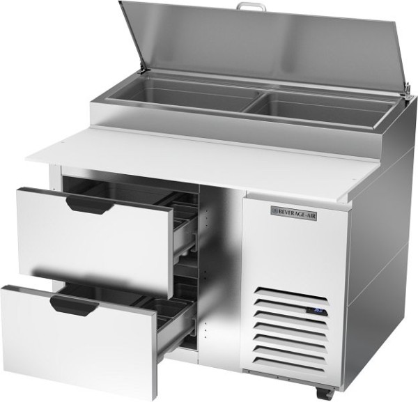 Beverage-Air Deli/Pizza Prep Table with Two Drawers, Exterior Dimensions: WxDxH: 46" X 37" X 53 1/8”, DPD46HC-2