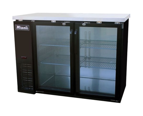 Migali 48″ Glass Door Back Bar Refrigerator, 48.75"x24.4"x35.75" (WxDxH), R290, C-BB48G-HC
