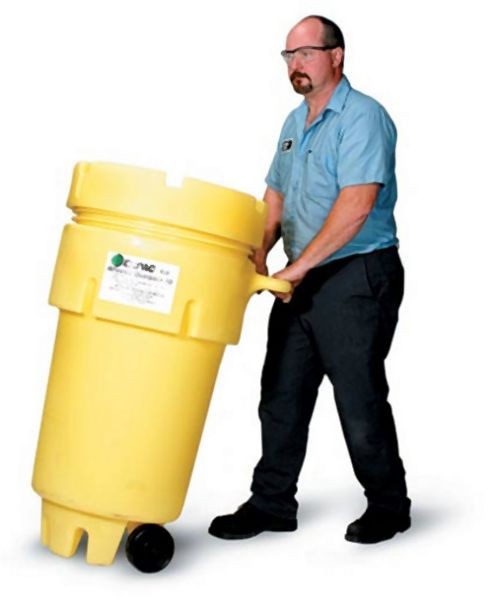 ENPAC ENSORB 50 Gallon Wheeled Salvage Drum Spill Kit Universal, Yellow, 1359-YE-SD