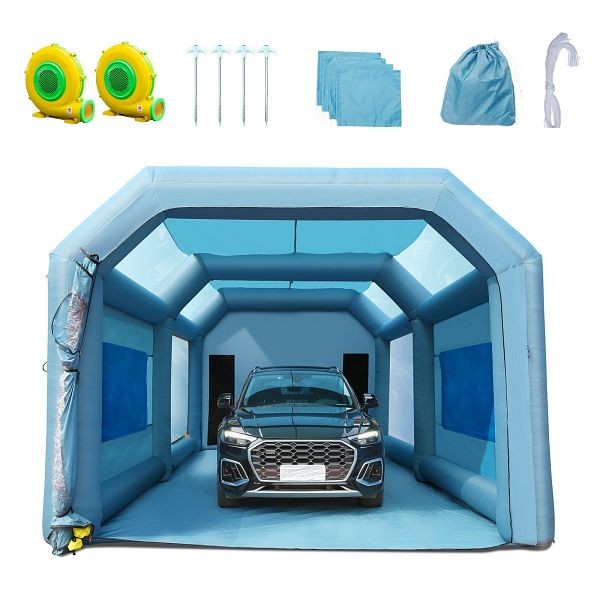 VEVOR Inflatable Paint Booth, 28x16x11ft Inflatable Spray Booth, CQSPQFLSS2816PT98V1