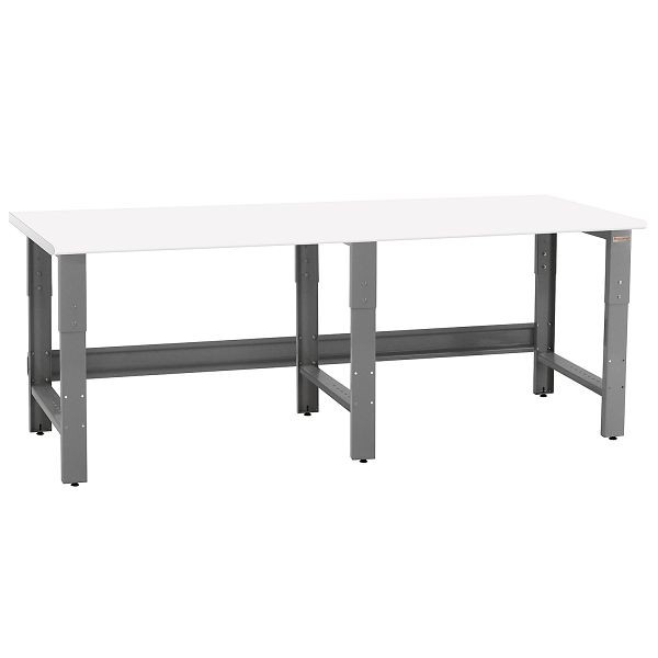BenchPro Roosevelt Workbench, Cleanroom Laminate Top, Round Front Edge, 30"W x 96"L x 30"-36"H, 1,200 lbs Capacity, RCR3096