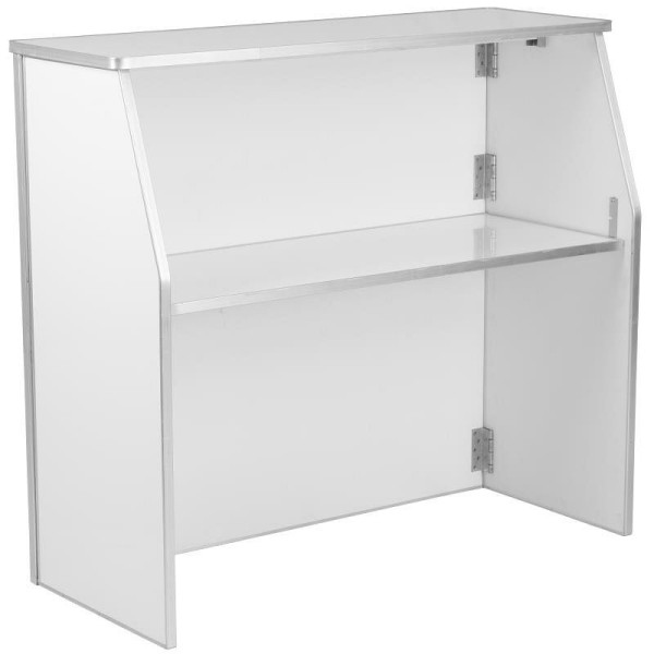 Flash Furniture Amara 4' White Laminate Foldable Bar - Portable Event Bar, XA-BAR-48-WH-GG
