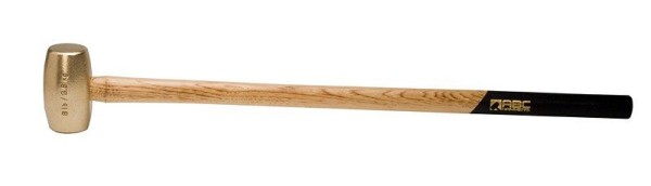 ABC Hammers 8 lb. Brass Hammer with 32" Wood Handle, ABC8BW